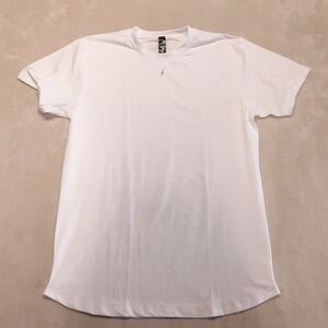 Bruce Bolt Mens All White Performance Tee Large 4 Way Stretch Reflective Logo